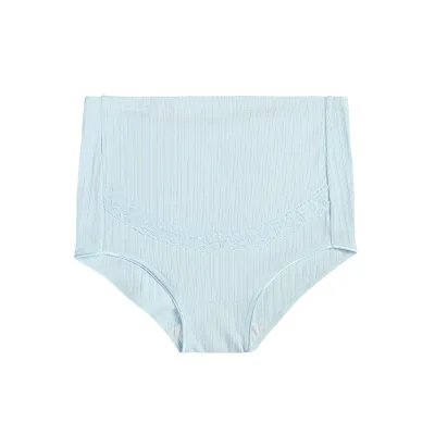 Pregnant Women Breathable Ribbed High Waist Adjustable Cotton Briefs