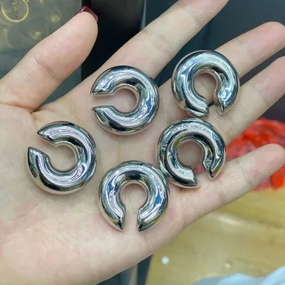 Exaggerated Cylindrical Hollow Titanium Steel Ear Clip Women's Fashion Earrings