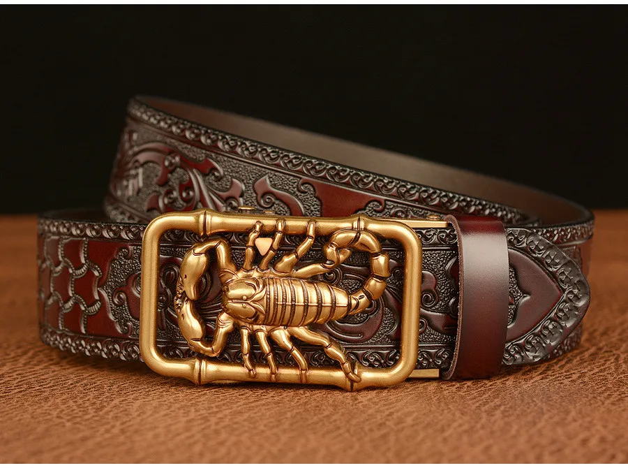 Vintage Belt Buckles Men Solid Brass Scorpion Belt Buckle