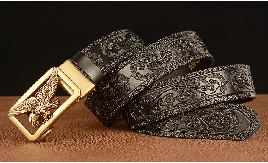 Men Belt Genuine Leather Eagle  Luxury Leather Mens Belt Eagle