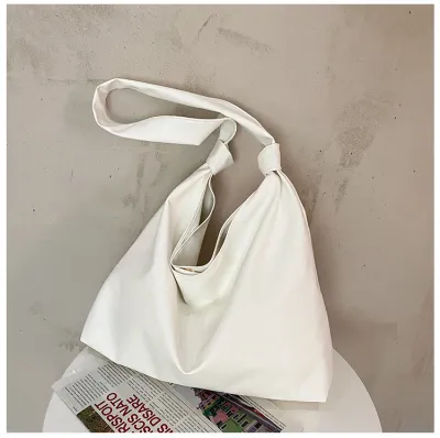 Women Fashionable Solid Color Large Capacity PU Shoulder Tote Bag