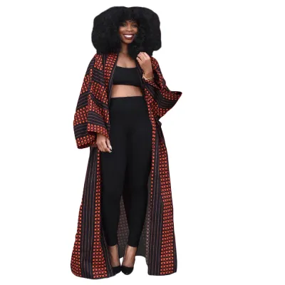 Women Plus Size Loose Printed Shacket Jacket Coat Cardigan
