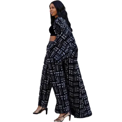 Women Plus Size Loose Printed Shacket Jacket Coat Cardigan