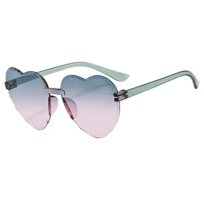 Kids Fashion Casual Holiday Cute Gradient Heart Shaped Sunglasses