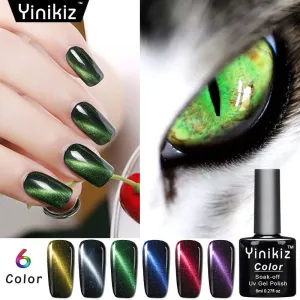 Women Fashion Cat Eye Gradient Nail Glue Magnet 5D Star Magic Color Phototherapy Gel