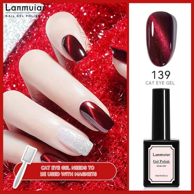 Women Fashion Cat Eye Nail Glue Color Changing Phototherapy Glue Solid Color Nail Art Polish 48 Colors