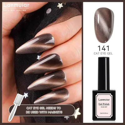 Women Fashion Cat Eye Nail Glue Color Changing Phototherapy Glue Solid Color Nail Art Polish 48 Colors