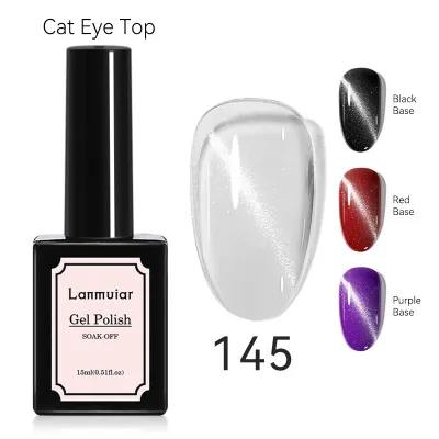 Women Fashion Cat Eye Nail Glue Color Changing Phototherapy Glue Solid Color Nail Art Polish 48 Colors