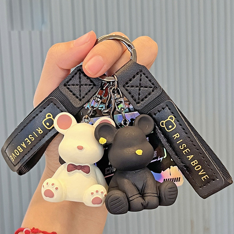 Cartoon Anime Figures Violent Bear Pendant Toys Keychain Holder Key Chain  Car Keyring Mobile Phone Bag Jewelry Gifts Wholesale