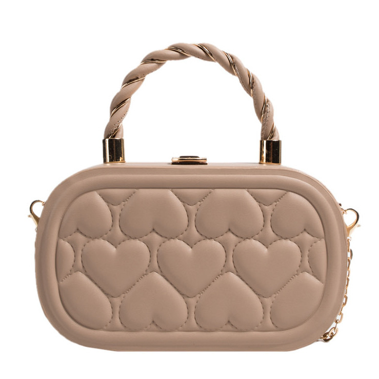 【HI FI FNK】Ten Pigment Big Bag Wholesale Women Fashion Solid Color Heart Quilted Lock Chain