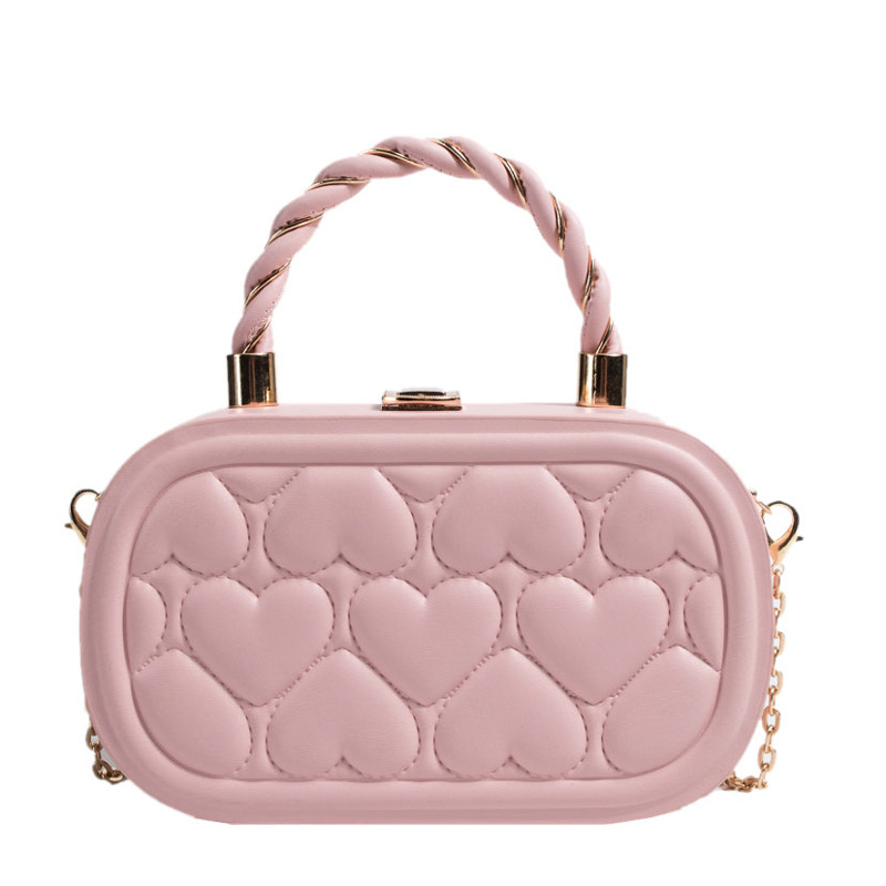 ★ JILLSTUART★ Bread chain quilting cross bag 2 colors JLB Wholesale Women Fashion Solid Color Heart Quilted Lock Chain