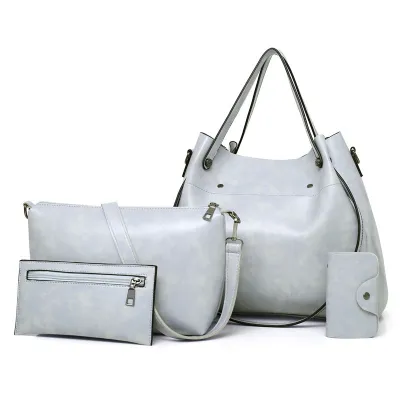 Women Retro Solid Color Large Capacity PU Shoulder Bag