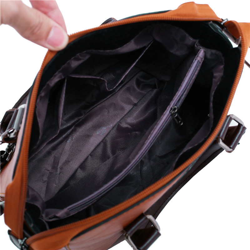 Wholesale Women Fashion Vintage Large Capacity PU Zipper Handbag