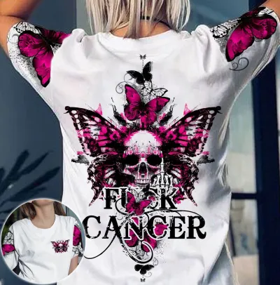 Halloween Women Gothic Skull Butterfly Graphic Printed Crewneck Short Sleeve T-Shirt