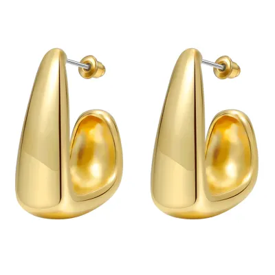 Fashion Simple Ccb Melon Seed Water Drop Women Stud Earrings