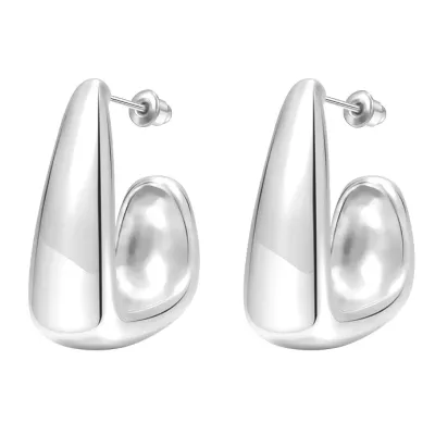 Fashion Simple Ccb Melon Seed Water Drop Women Stud Earrings