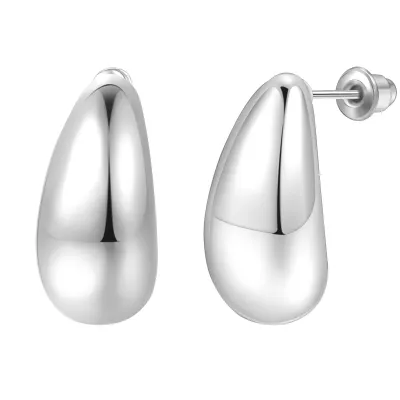 Fashion Simple Ccb Melon Seed Water Drop Women Stud Earrings
