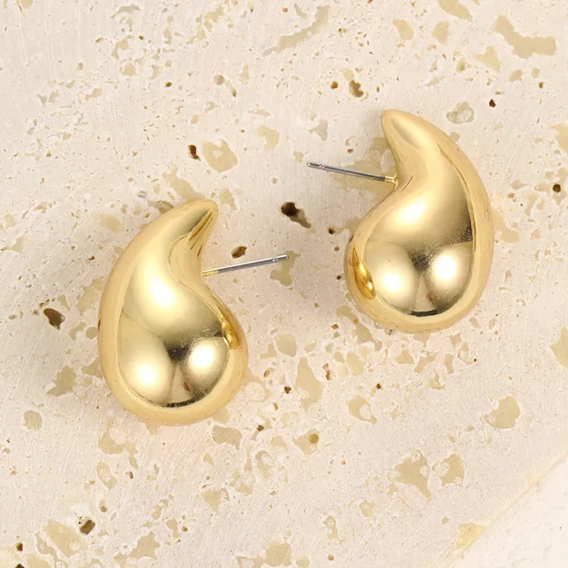 Fashion Simple Ccb Melon Seed Water Drop Women Stud Earrings