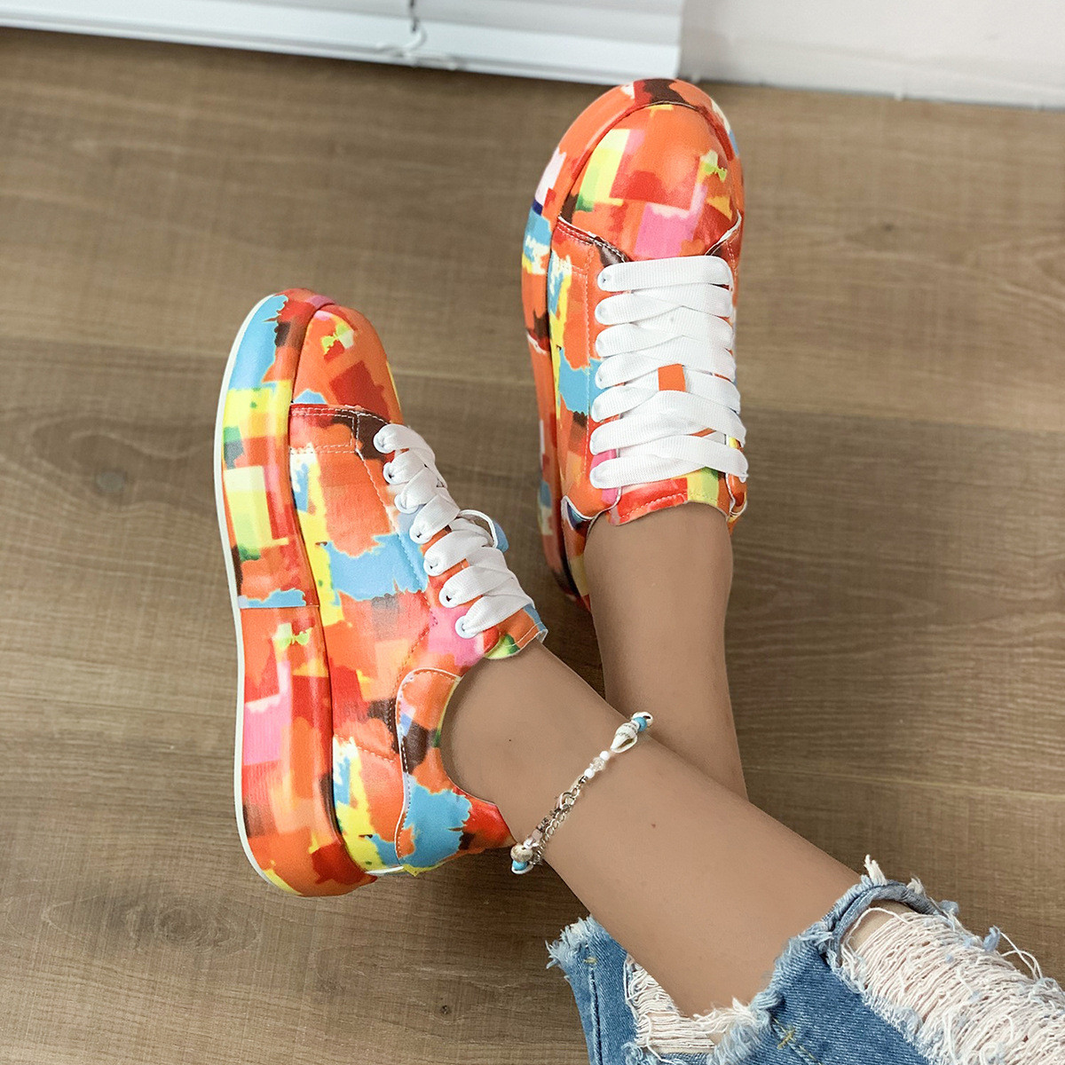 Wholesale Women Fashion Plus Size Casual Leopard Thick-Soled