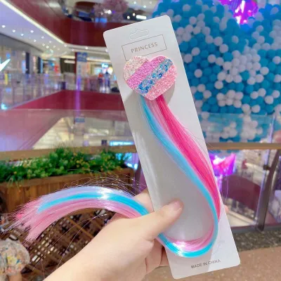 Kids Girls Fashion Cute Sweet Party Candy Color Cartoon Wig Defense Hair Clips Crown Duckbill Clip for Children