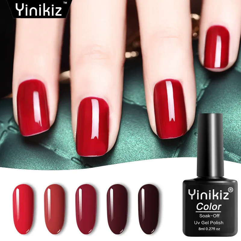 Women Fashion Burgundy Glial Nail Polish 8Ml General Skin