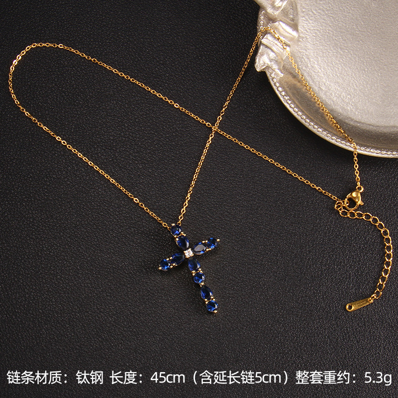 【TATIANA】Clear Cross Pendant Necklace★送料無料★2色 TATIANA】Clear Cross Pendant Necklace☆送料無料☆2色
