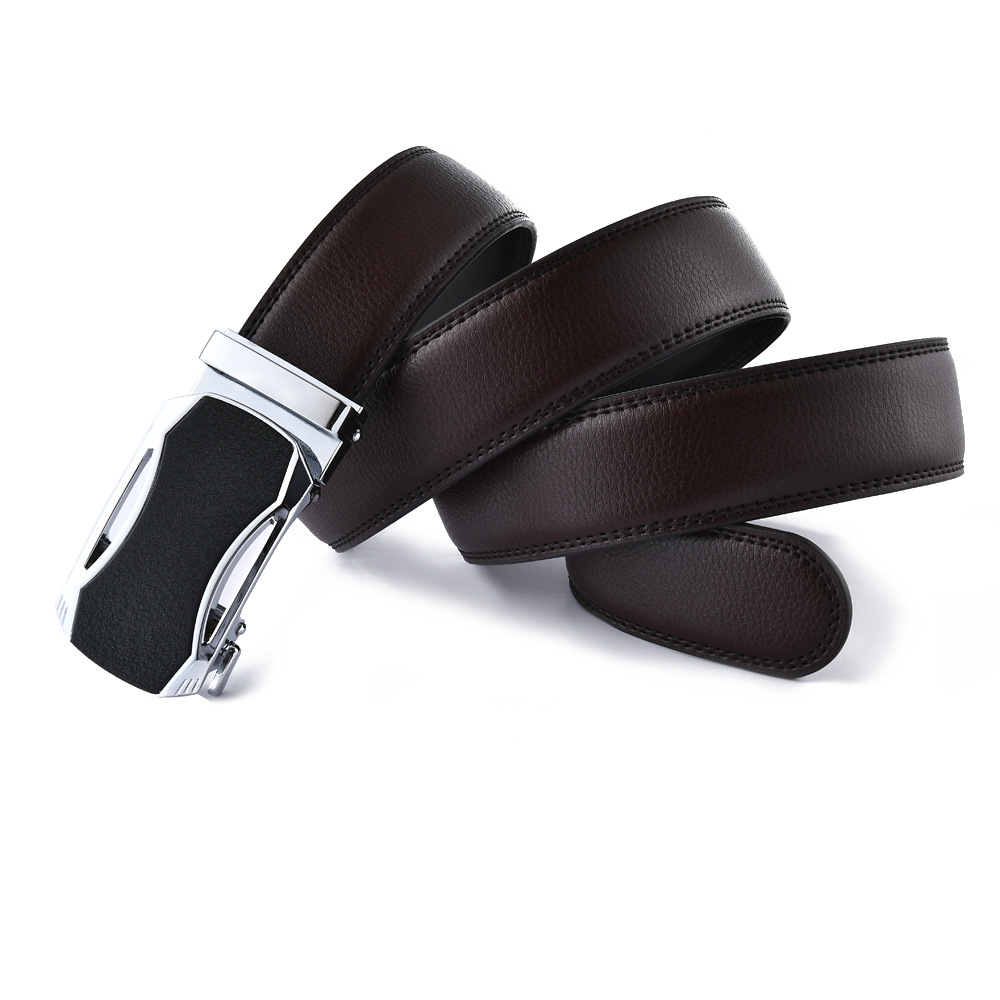 New Design Mens Genuine Leather Belt Automatic Buckle Belt Plus Size  110cm-160cm