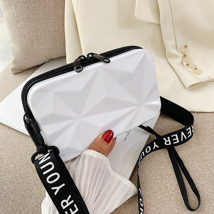【COLOR iN ID】side zipper hand bag Wholesale Women Fashion Solid Color Letter Ribbon Square