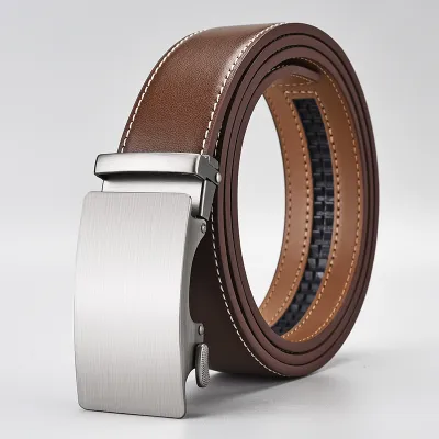 Men's Fashion Casual Business Genuine Leather Metal Buckle Belt