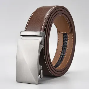 Men's Fashion Casual Business Genuine Leather Metal Buckle Belt