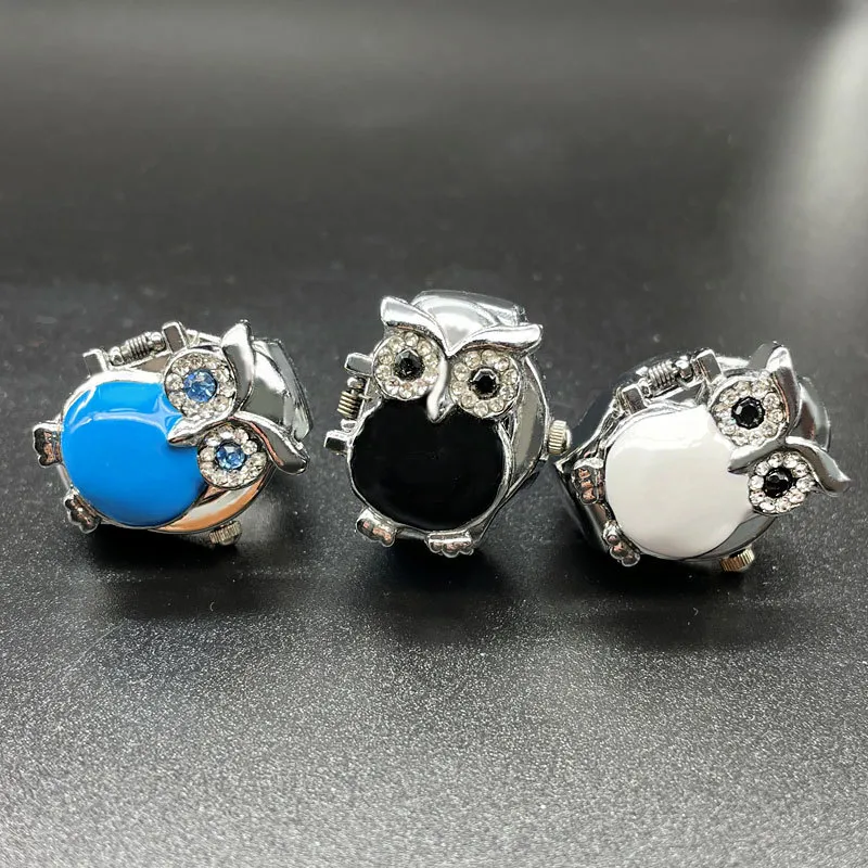 Unisex Fashion Creative Casual Owl Quartz Mini Ring Watch