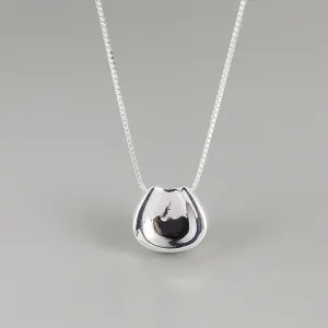 Women Fashion Sterling Silver Irregular Geometric Necklace