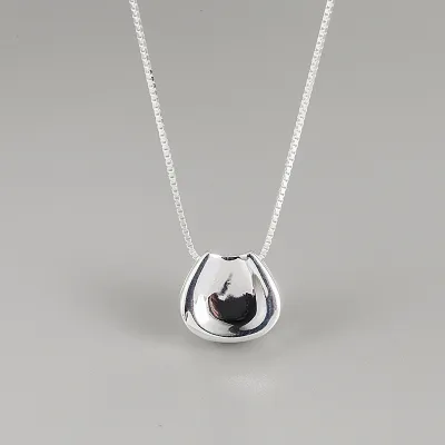 Women Fashion Sterling Silver Irregular Geometric Necklace