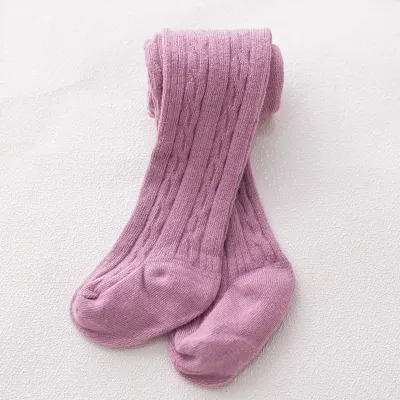 Kids Baby Toddler Girls Casual Cute Solid Color Knitted Cotton Leggings Pants