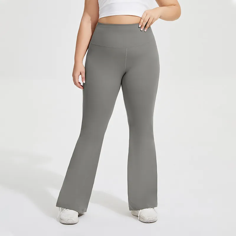 Women Plus Size Solid Color Stretch Hip Fitness Yoga Pants