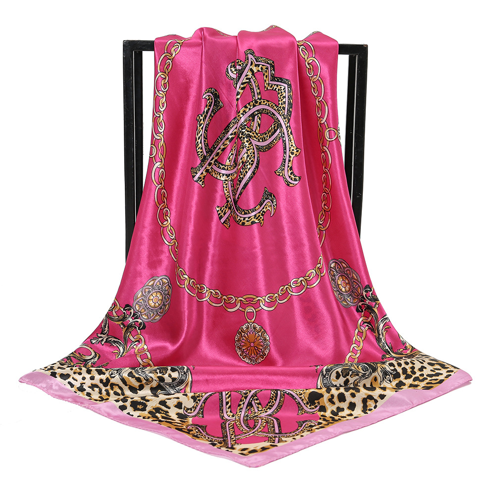 ★DAKS★ Pink Chain Print Bandeau Scarf Pink Chain Print Bandeau Silk Style Scarf for Handbags
