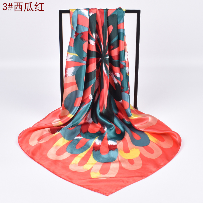 Wholesale Women Fashion Elegant Floral Shadin Silk Square Scarf