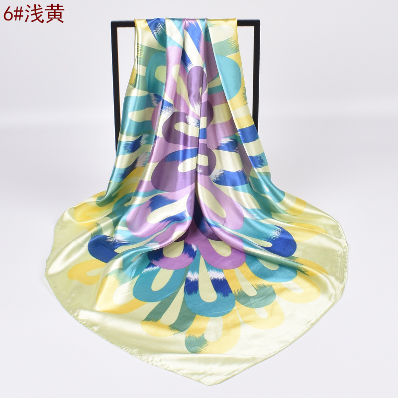 Wholesale Women Fashion Elegant Floral Shadin Silk Square Scarf