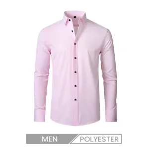 Men Fashion Casual Business Solid Color Button Lapel Long Sleeve Short Sleeve Dress Shirt Custom