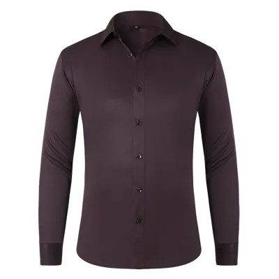 Men Fashion Casual Business Solid Color Button Lapel Long Sleeve Short Sleeve Dress Shirt Custom