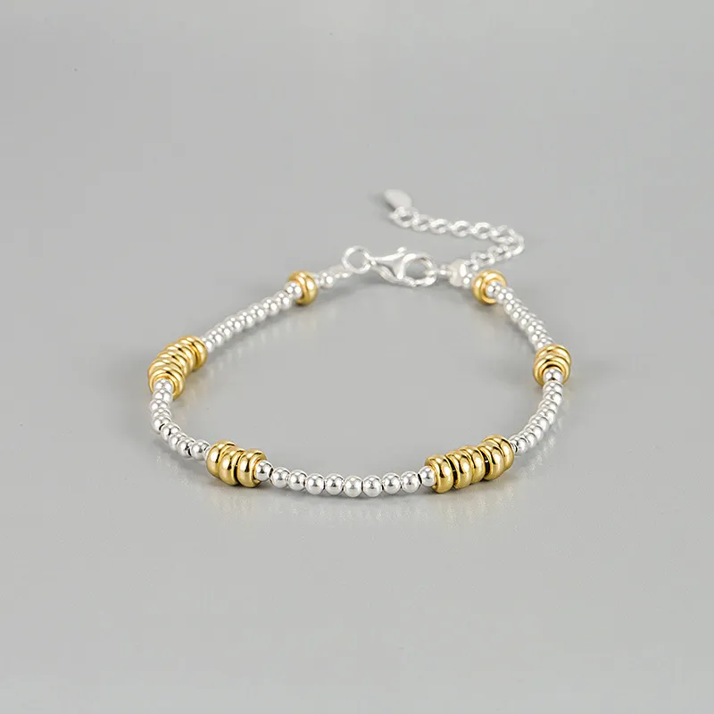 Women's Fashion Simple Sterling Silver Beaded Bracelet