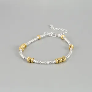 Women's Fashion Simple Sterling Silver Beaded Bracelet