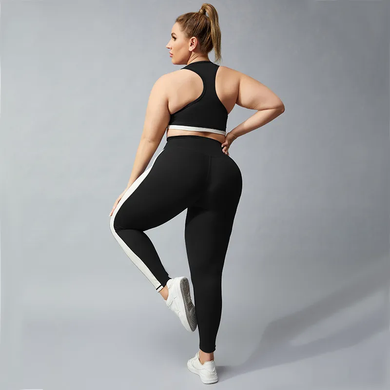 Wholesale Women Fashion Plus Size Sports I-Shaped Vest Fitness Pants Set