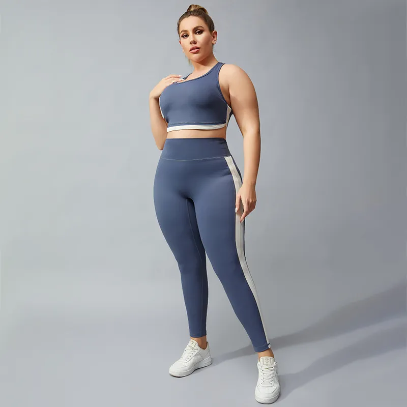 Wholesale Women Fashion Plus Size Sports I-Shaped Vest Fitness Pants Set