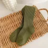 Olive Green-Vertical Strip Light Plate Pantyhose