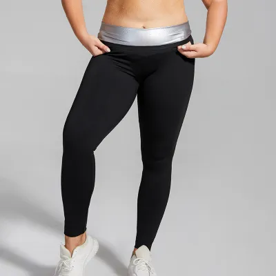 Women Plus Size Solid Color Nylon Fitness Pants Hip And Belly Tight