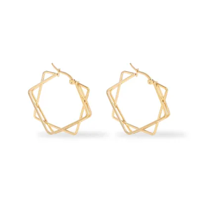 Women's Fashion Geometric Round Stainless Steel Earrings