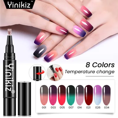 Yinikiz Women Fashion Gradient Color Temperature Change Nail Polish Gel Pen