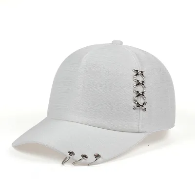 Neutral Fashion Solid Color Metal Cross Iron Ring Sunshade Cap