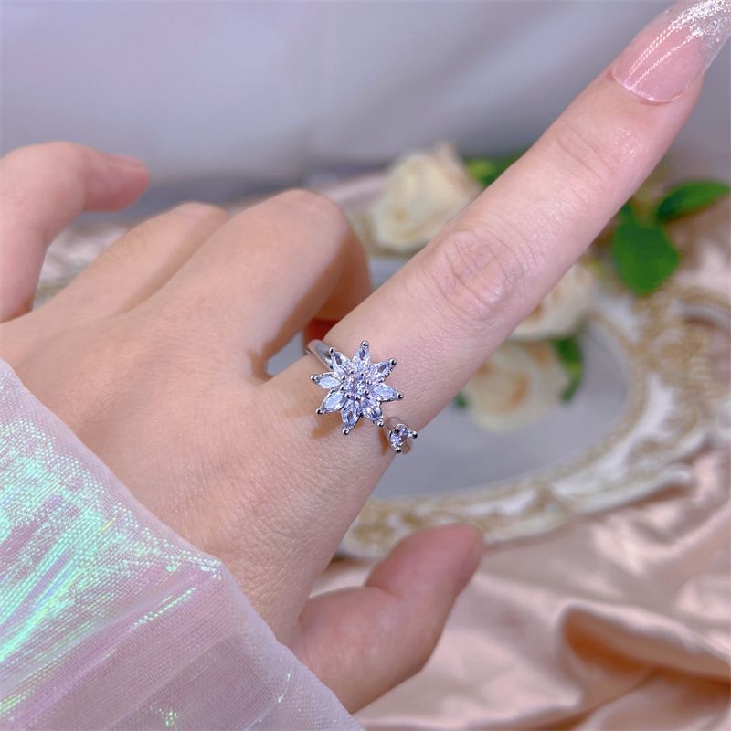 ☆TATIANA☆ Ethnic Flower Bold Ring CR1804 Tatiana Ring Gold with 1.23ct Black Opal